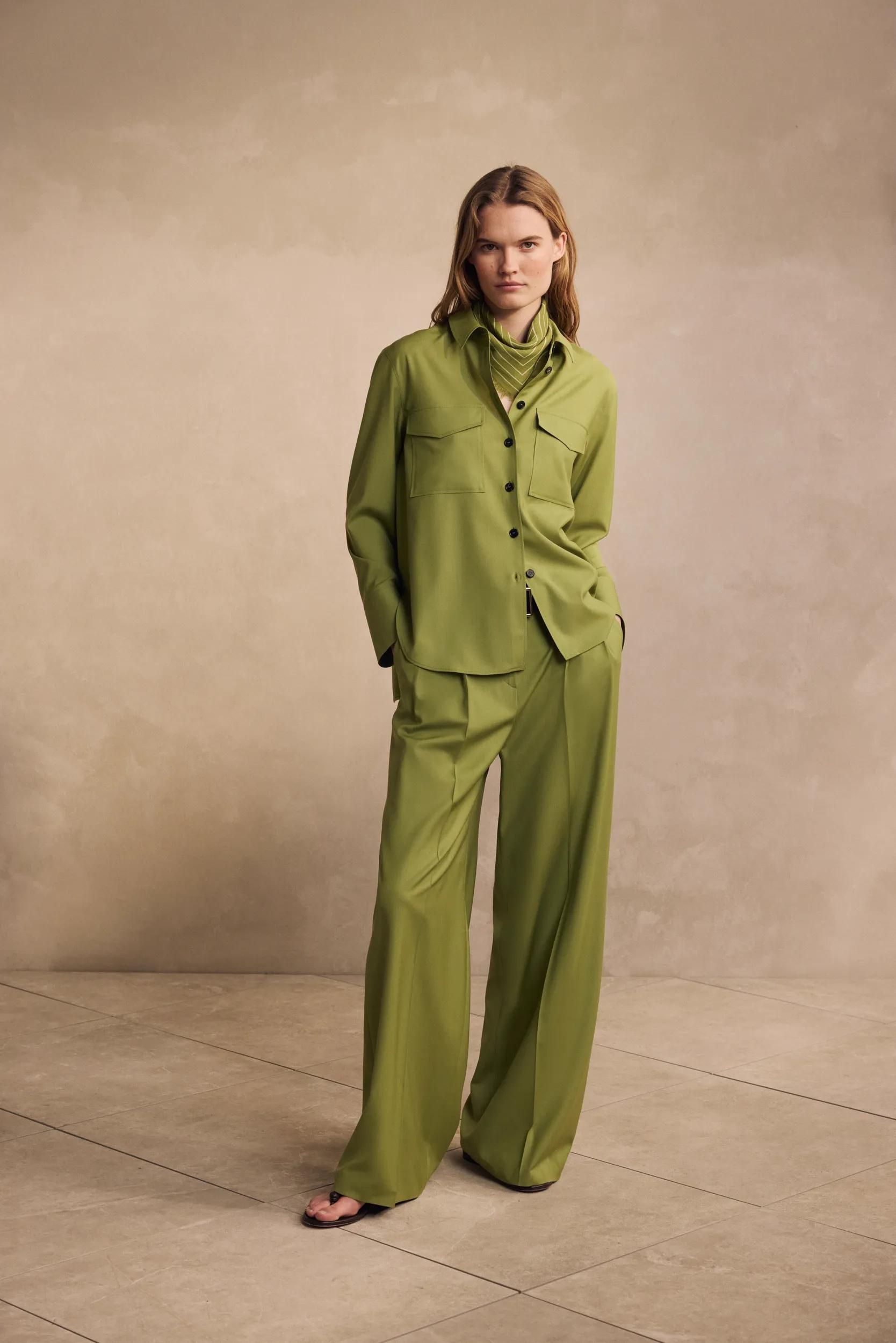 Faltenhose Wide Leg