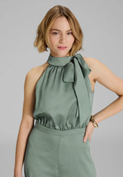 Satin-Jumpsuit mit Schluppe
