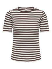 T-Shirt gestreift aus Viskosemix