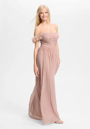 Off-Shoulder Abendkleid mit Blumenapplikation
