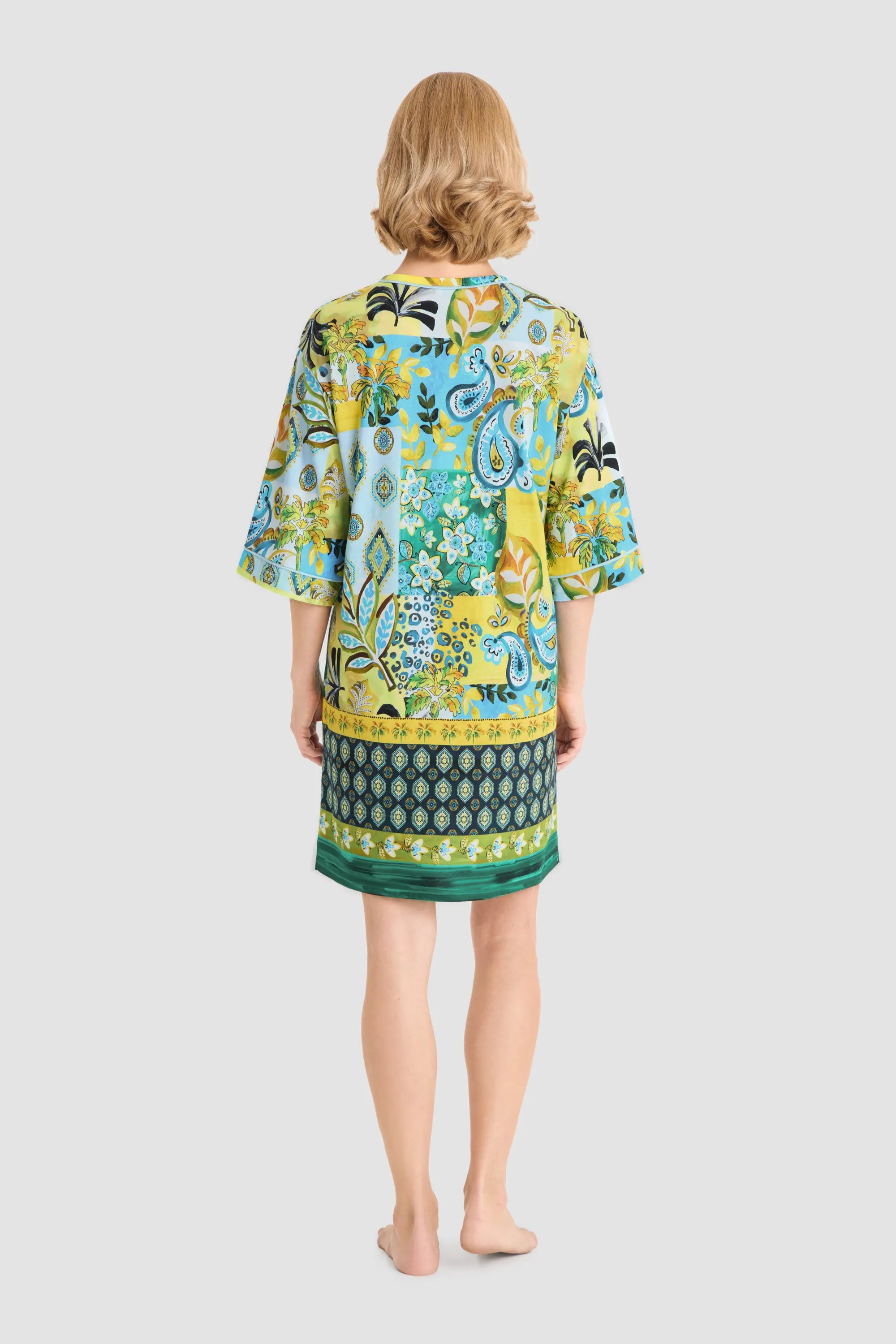 Nachtkleid gemustert aus Baumwollmix