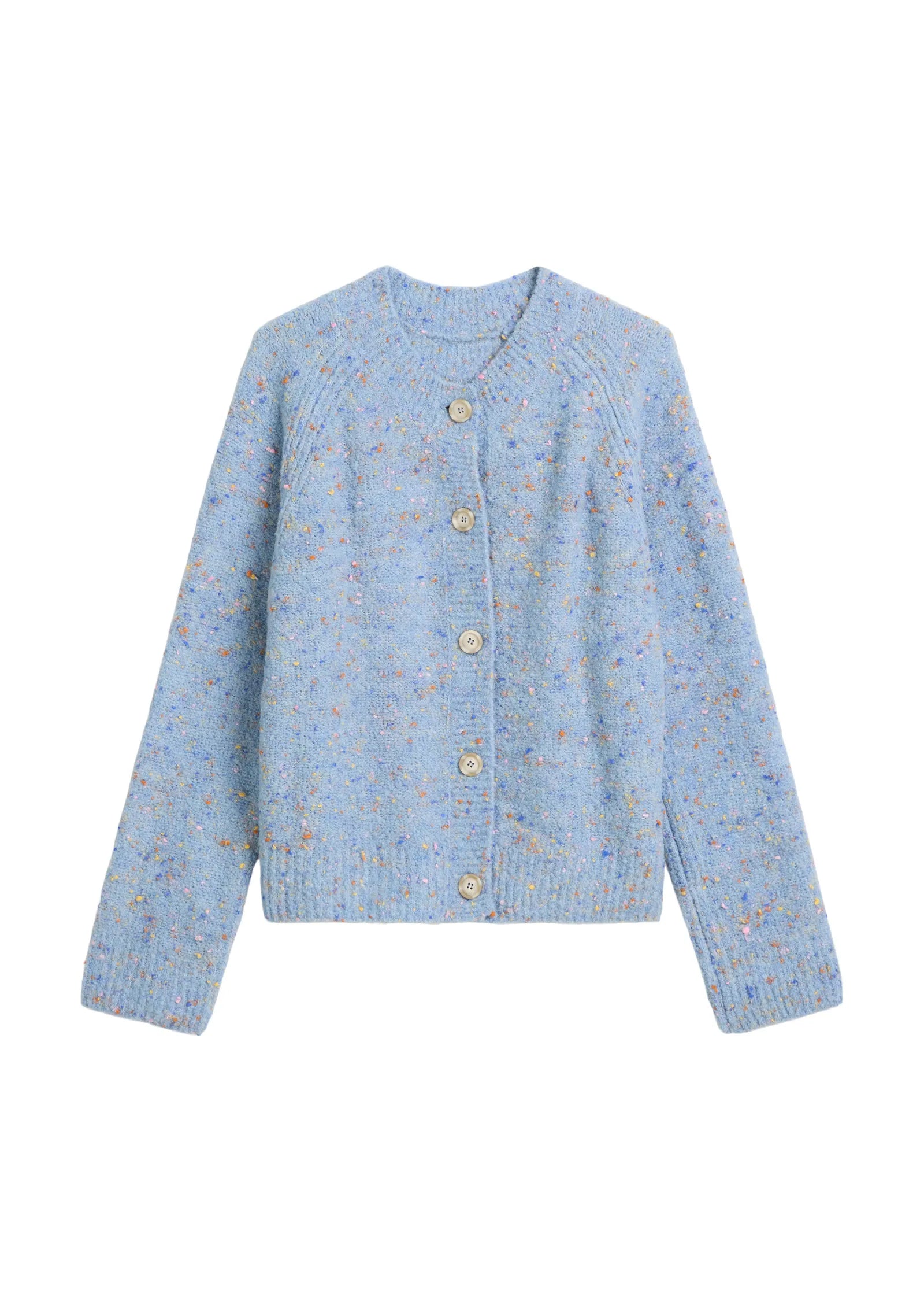 Stick-Cardigan aus Wollmix
