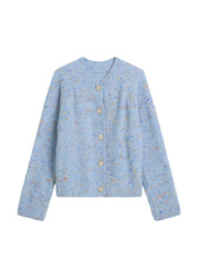 Stick-Cardigan aus Wollmix