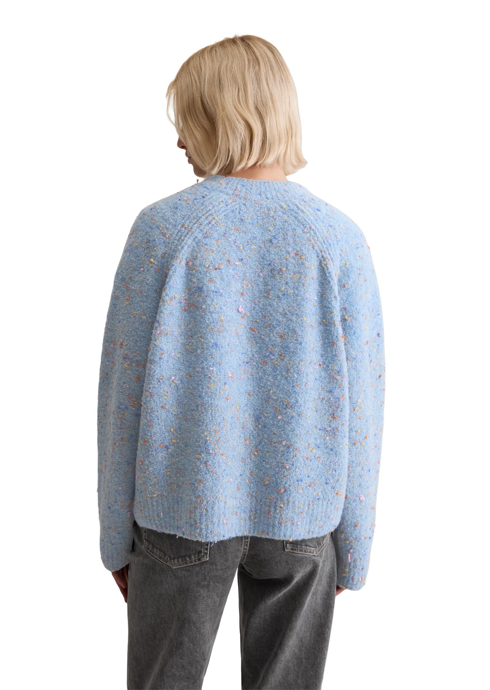 Stick-Cardigan aus Wollmix