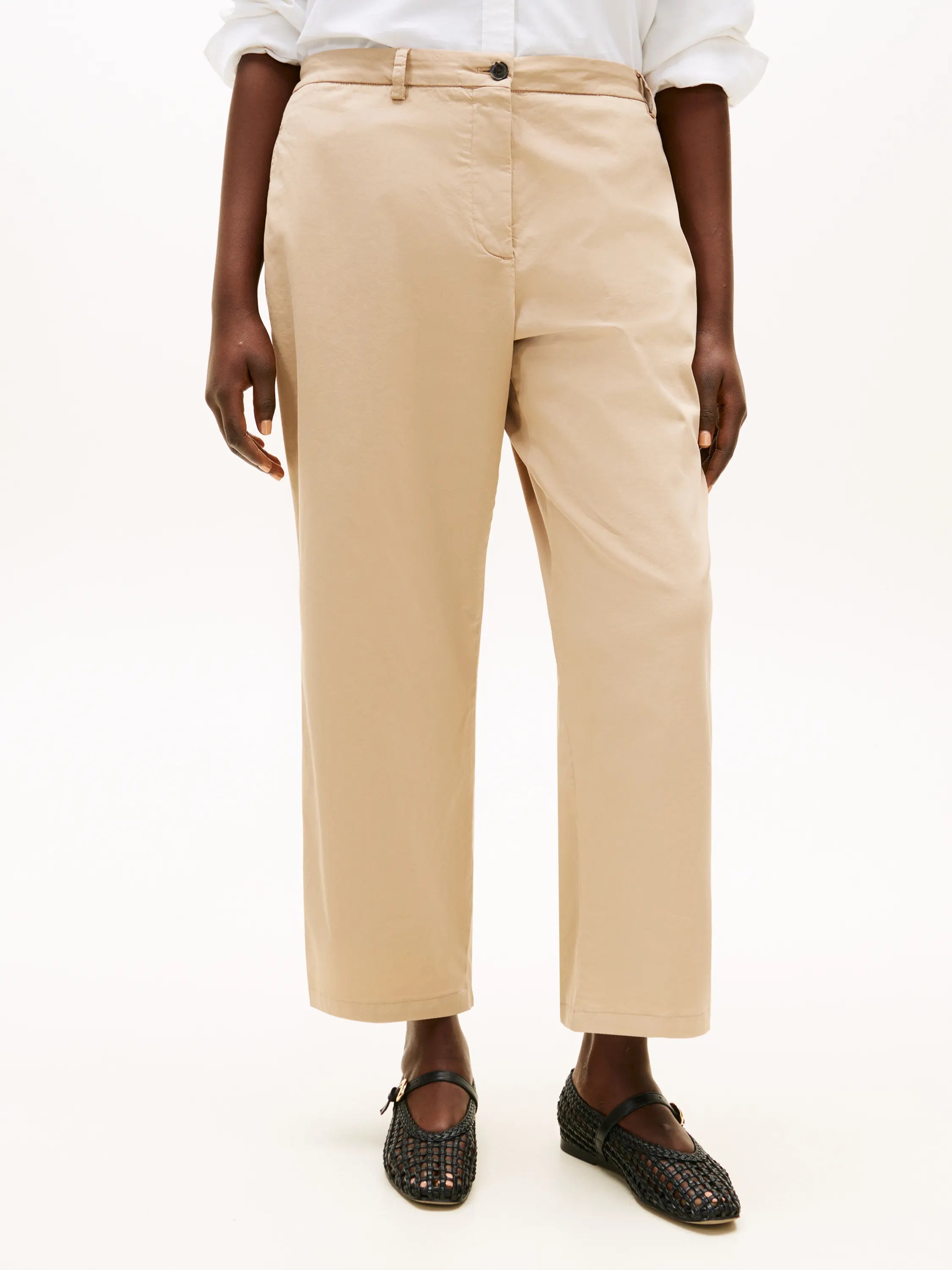 Chinohose Straight Leg aus Baumwollmix