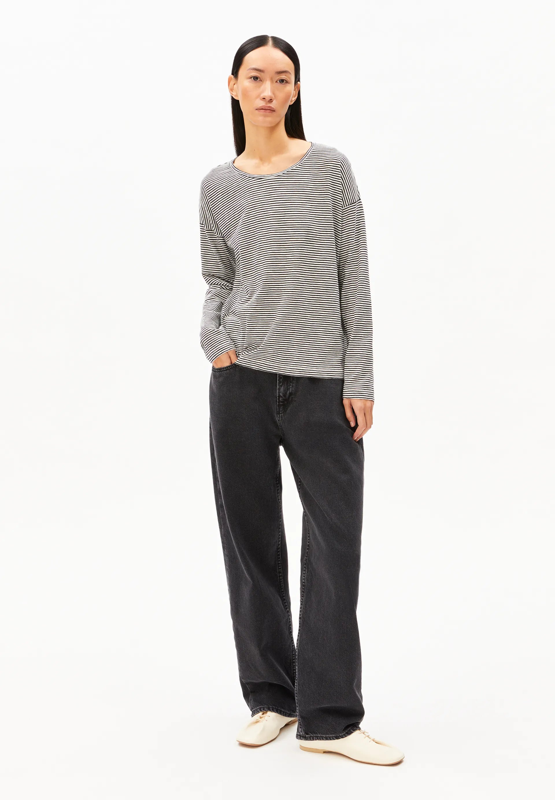 Oversized Langarmshirt aus Bio-Baumwolle
