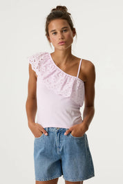 One-Shoulder-Top aus Baumwolle