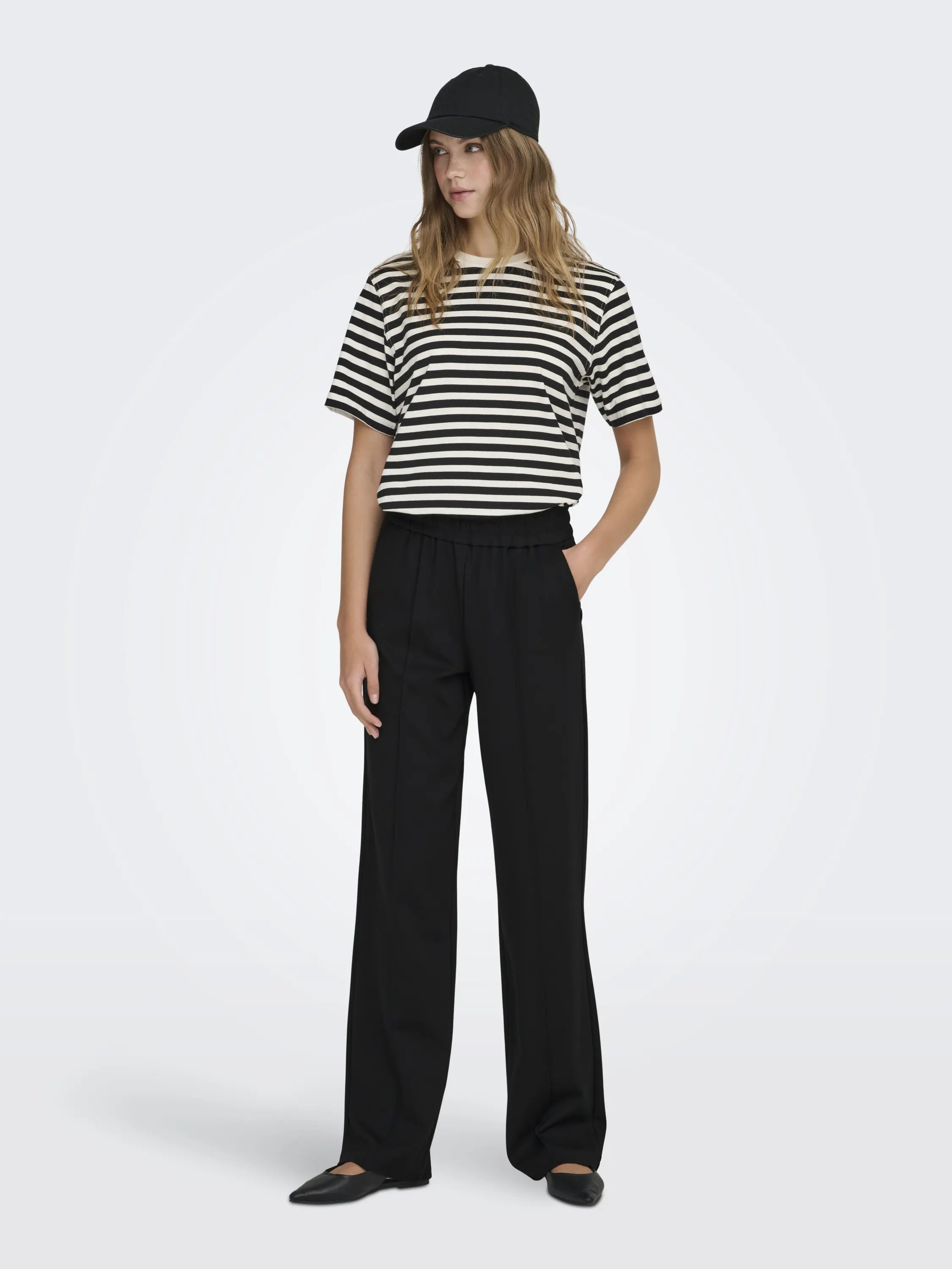 Feine Stoffhose Wide Leg
