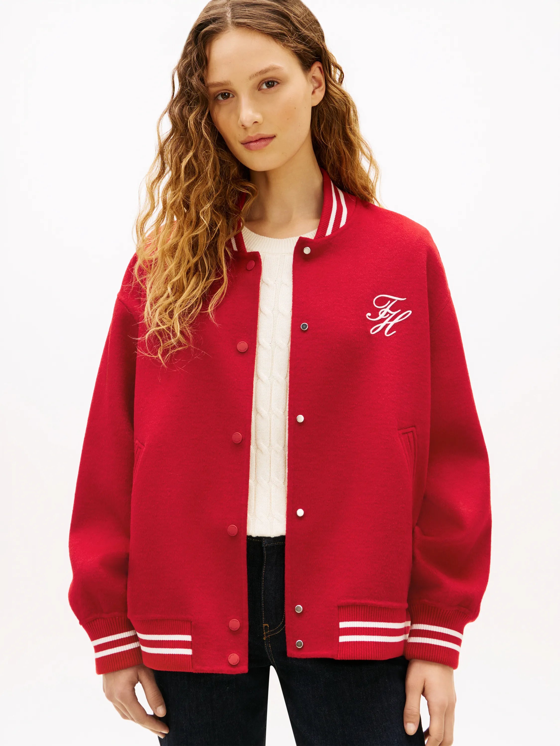 College-Jacke aus Wollmix
