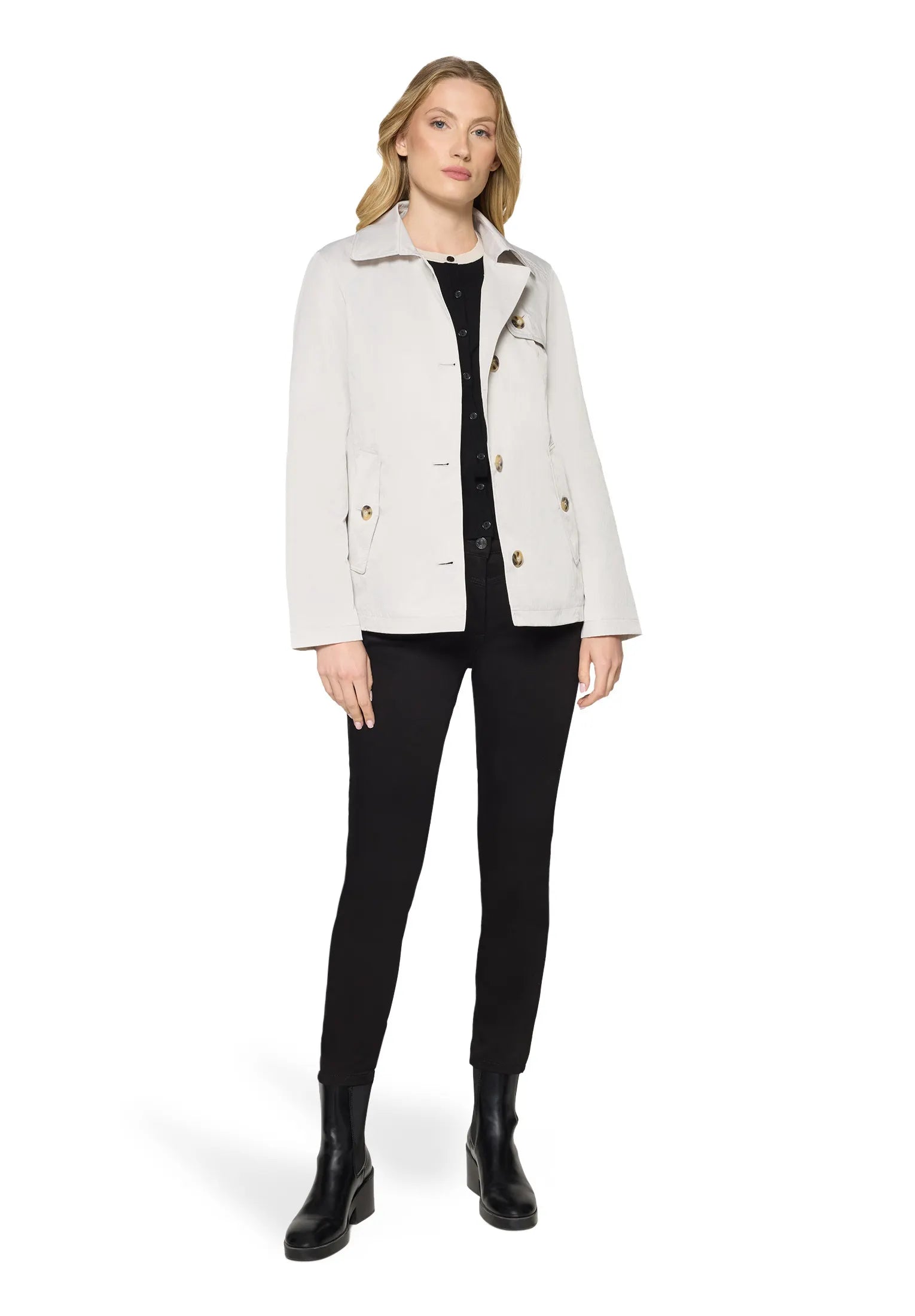 Übergangsjacke mit aufliegendem Kragen