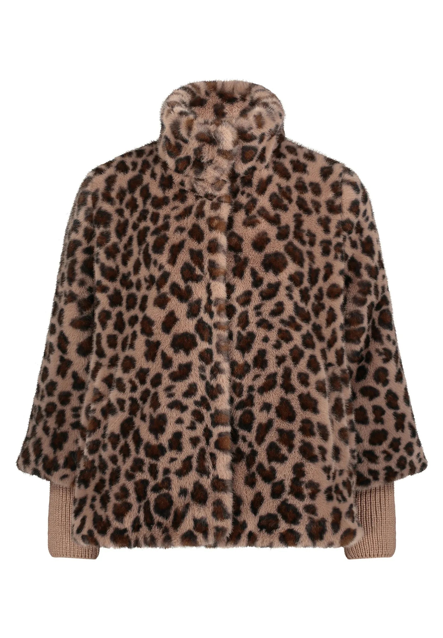 Kunstpelzjacke mit Stehkragen