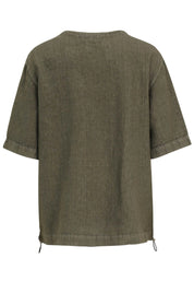 Leinenbluse mit Rundhalsausschnitt