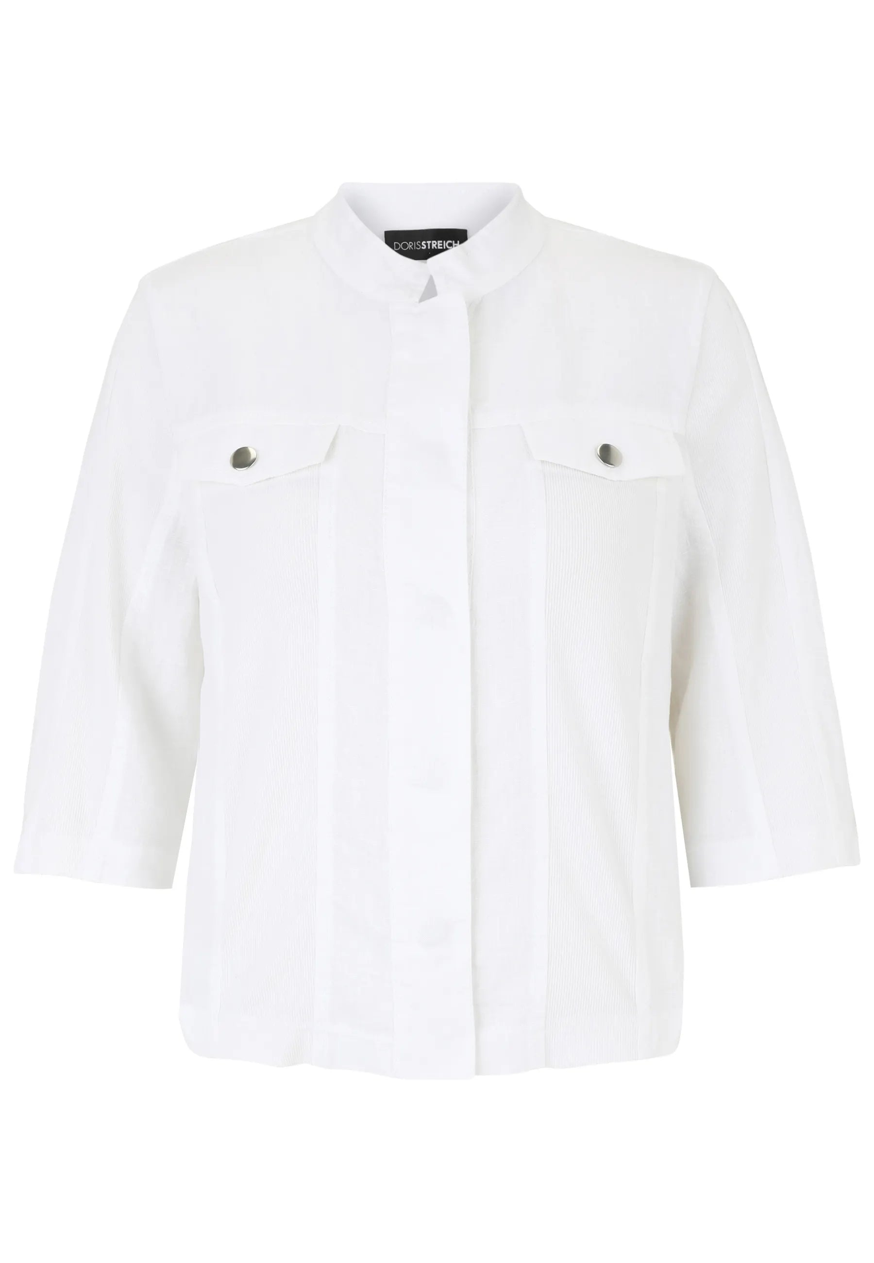 Leinenjacke mit Stehkragen