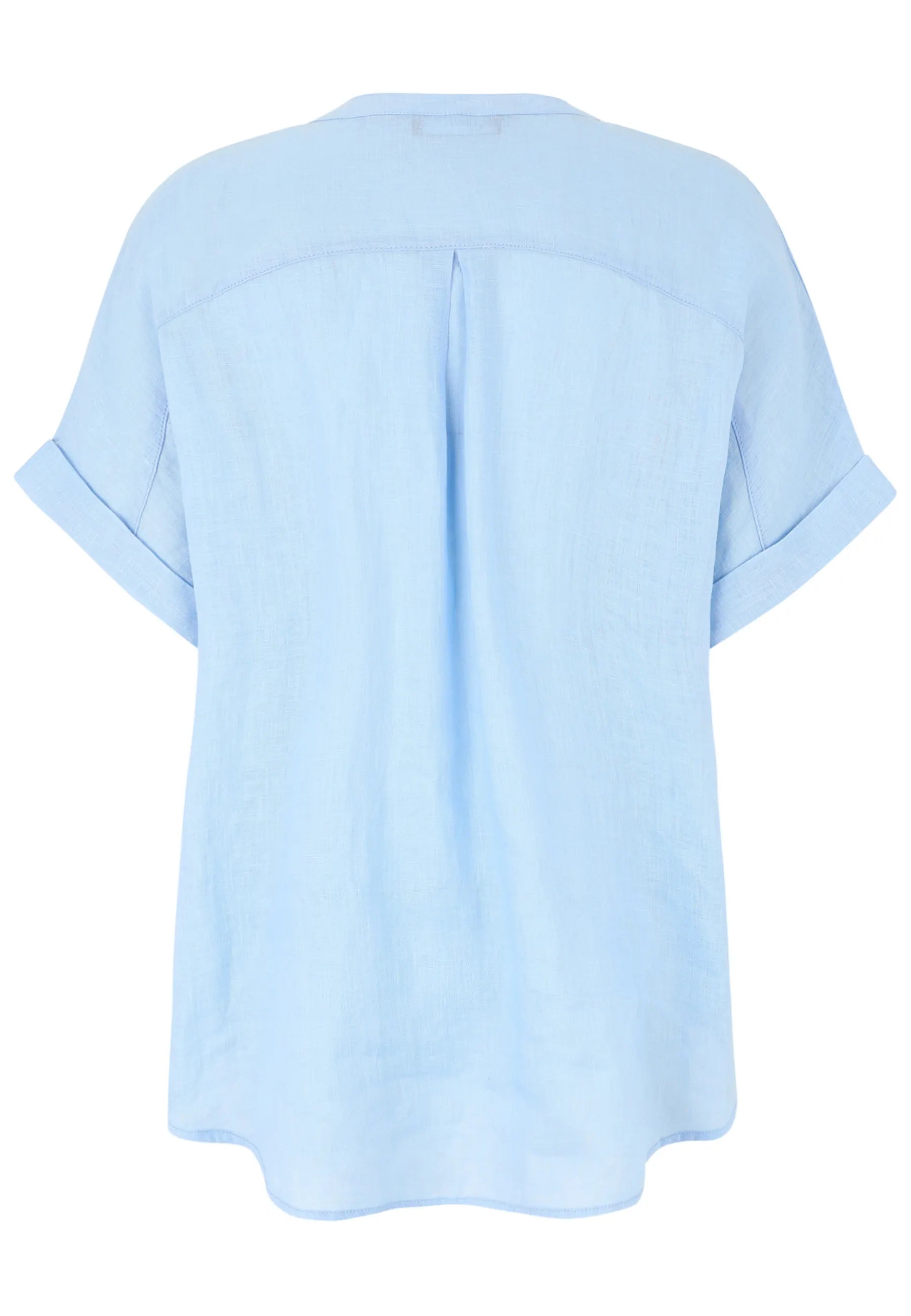 Leinenbluse mit V-Ausschnitt