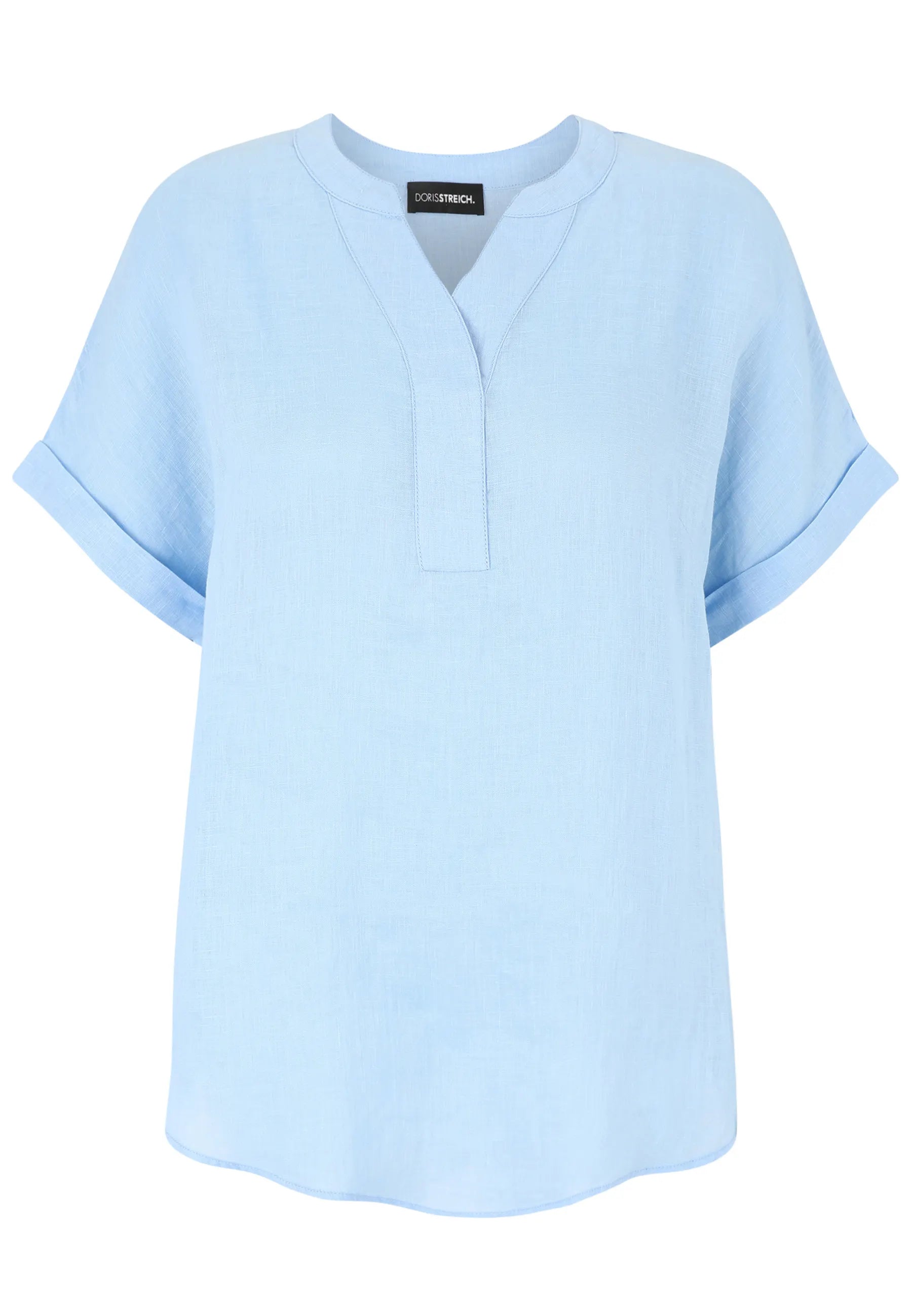 Leinenbluse mit V-Ausschnitt
