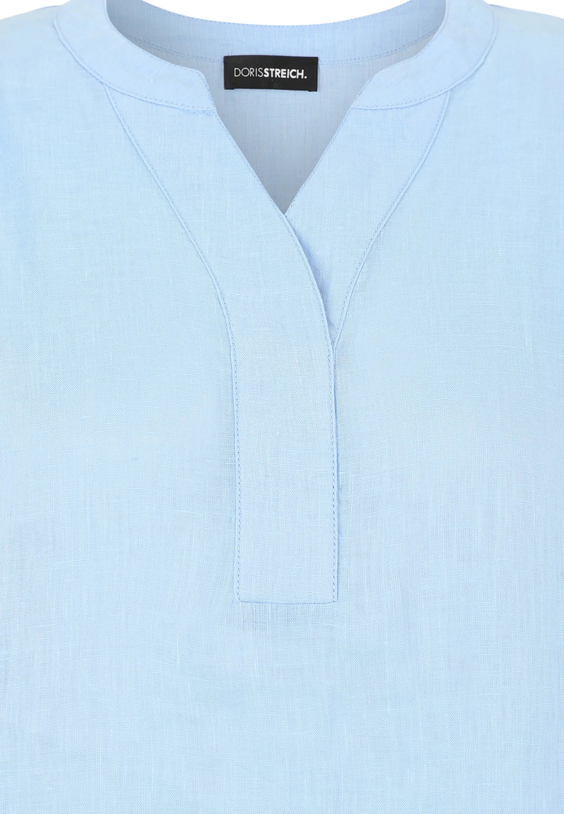 Leinenbluse mit V-Ausschnitt