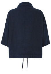 Leinenjacke mit Stehkragen