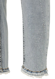 Jeans Slim Fit mit Strass-Details