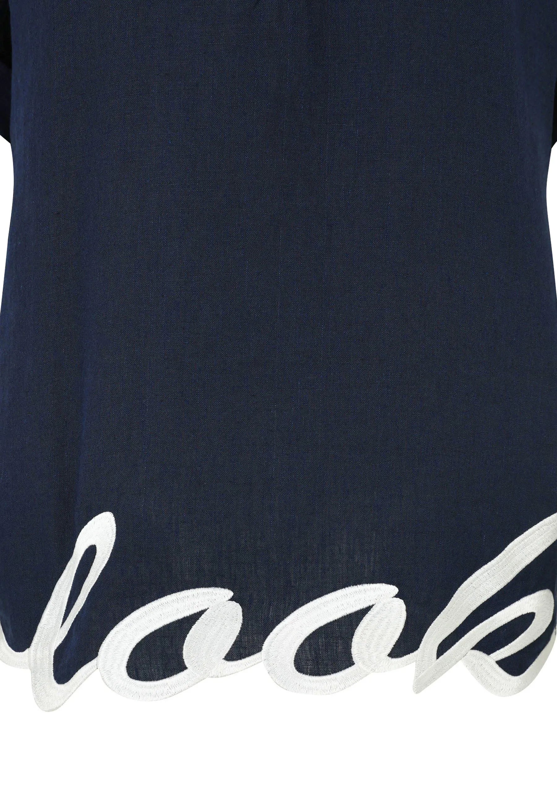 Leinenbluse mit Rundhalsausschnitt