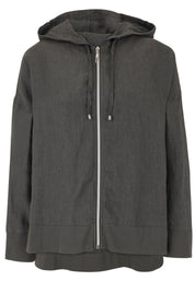Leinenjacke mit Kapuze