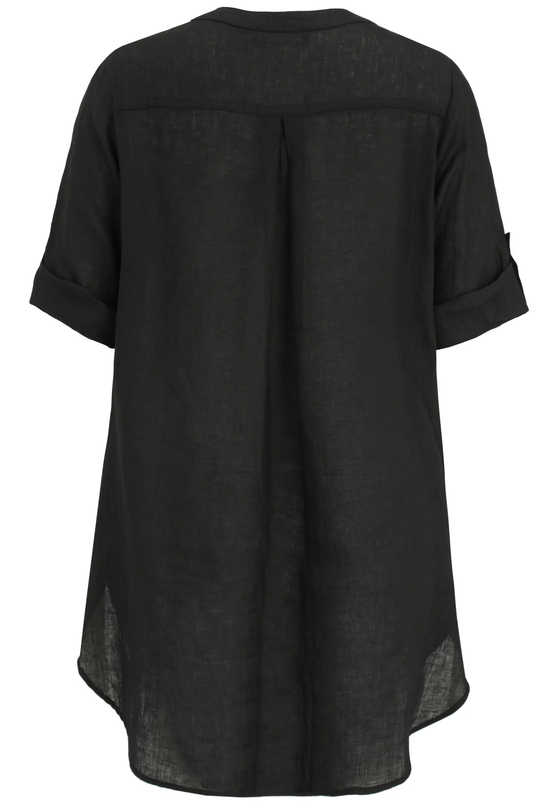Leinenbluse mit V-Ausschnitt