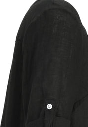 Leinenbluse mit V-Ausschnitt