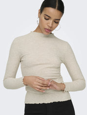 Longsleeve mit Riffelsaum