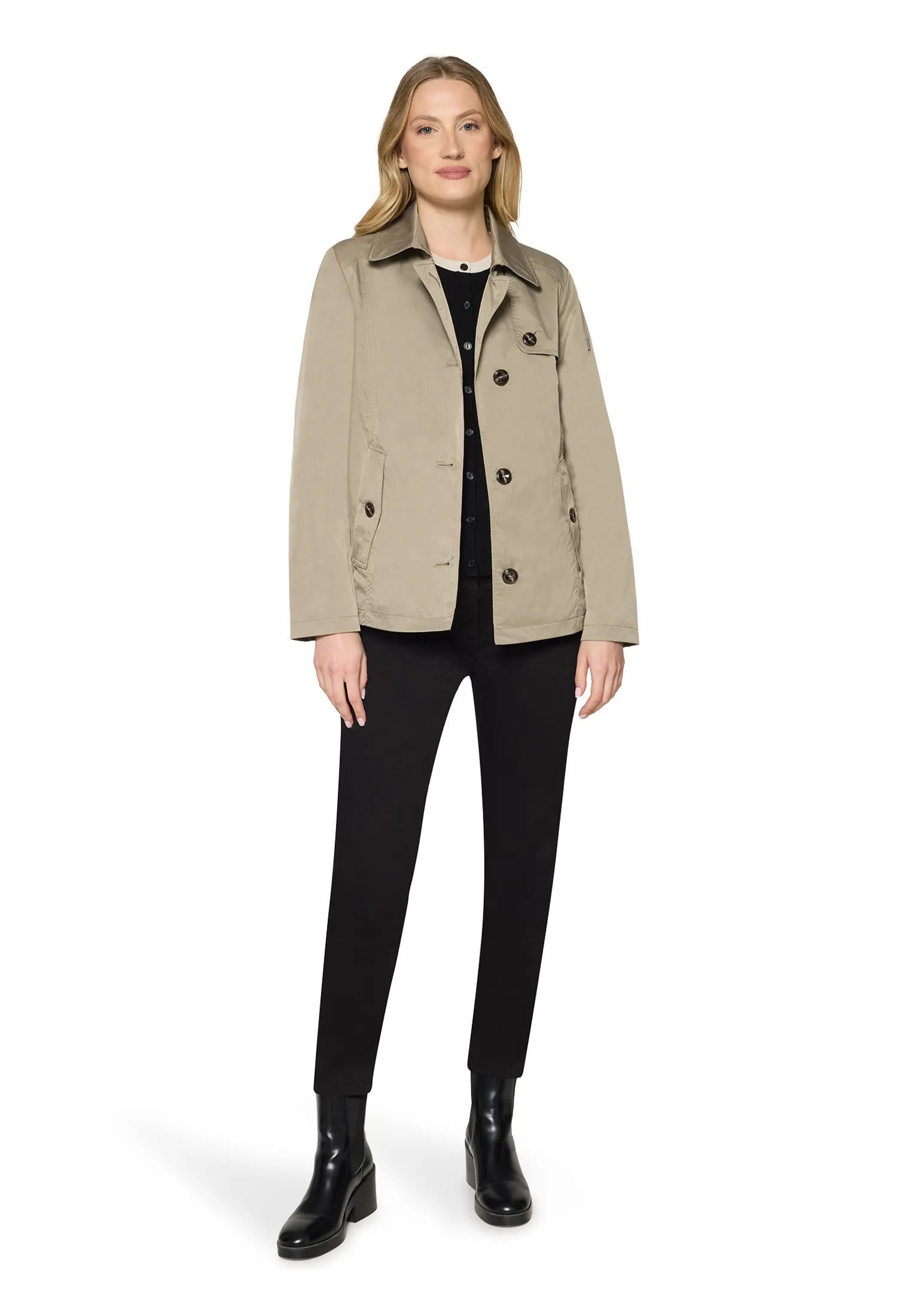 Übergangsjacke mit aufliegendem Kragen