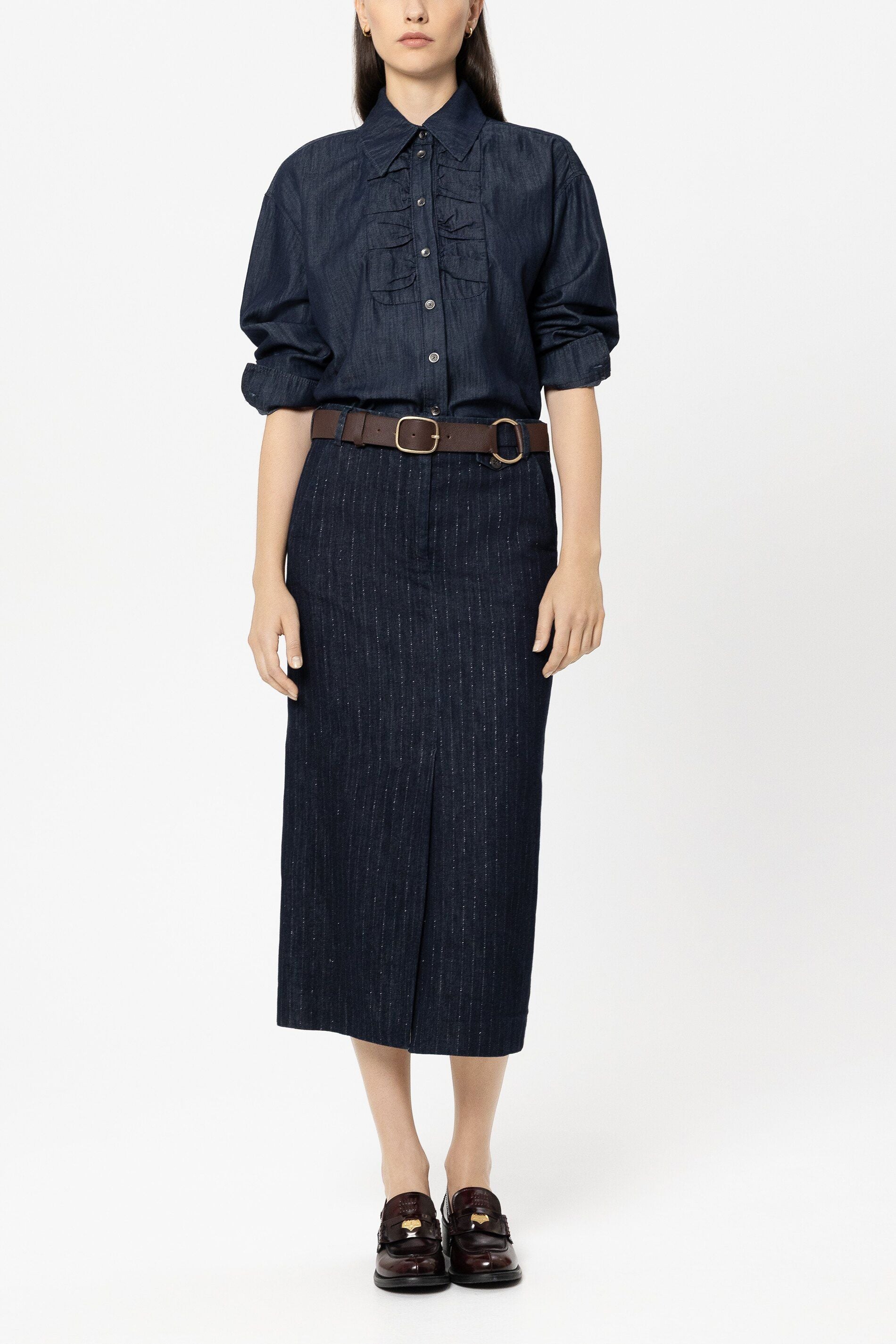 Jeansbluse aus Baumwolle