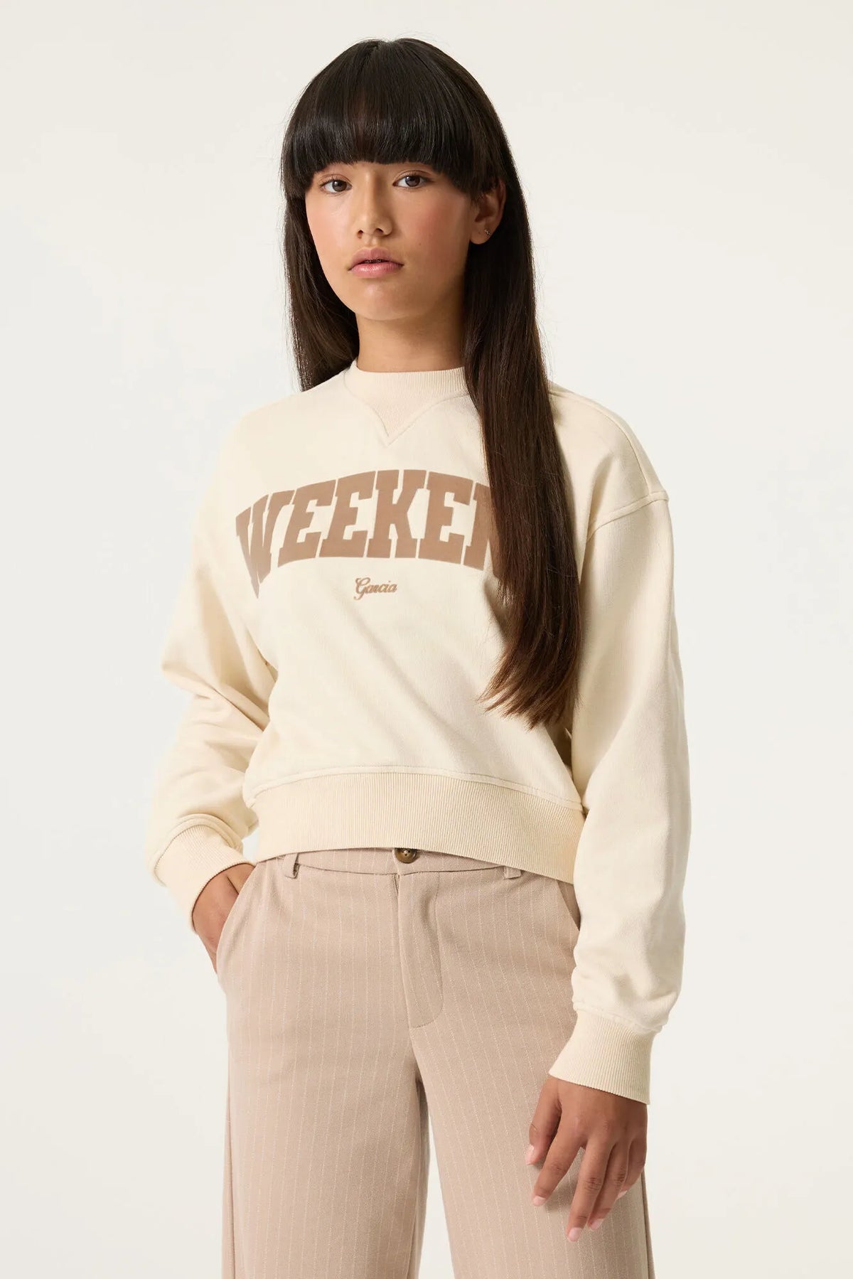 Sweatshirt mit Schriftzug aus Baumwolle