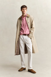 Gingham-Hemd Regular Fit aus Leinenmix