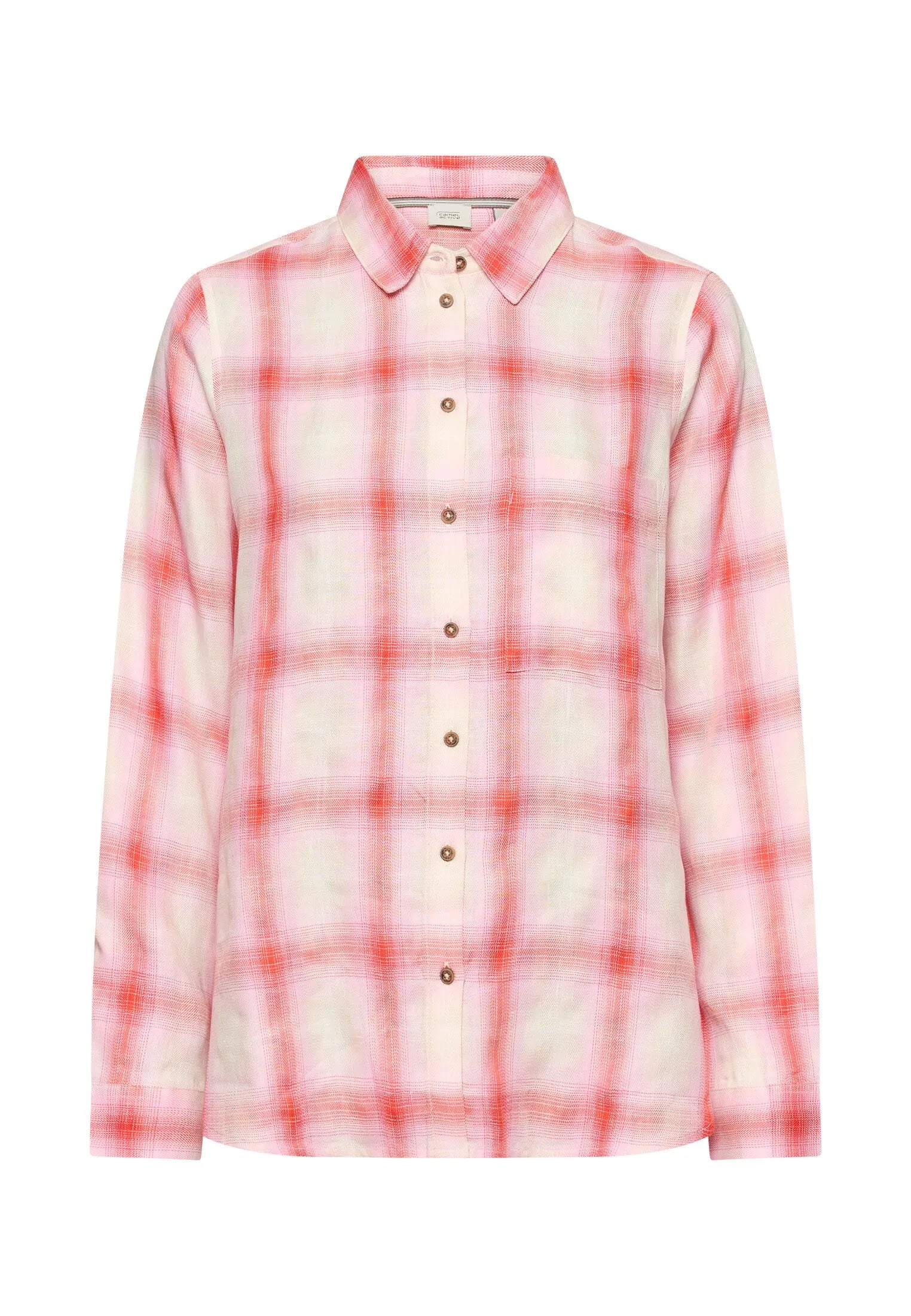 Bluse kariert aus Leinenmix