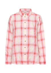 Bluse kariert aus Leinenmix