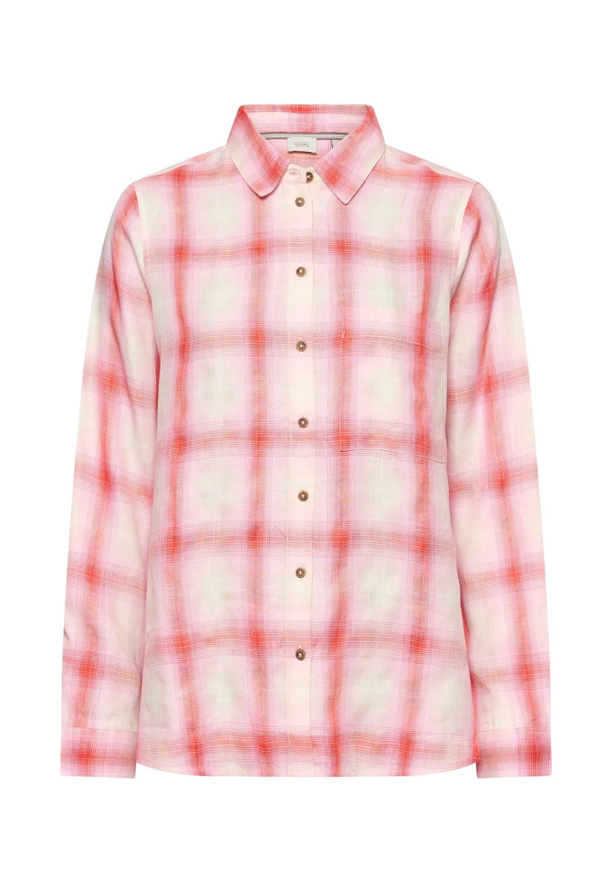 Bluse kariert aus Leinenmix