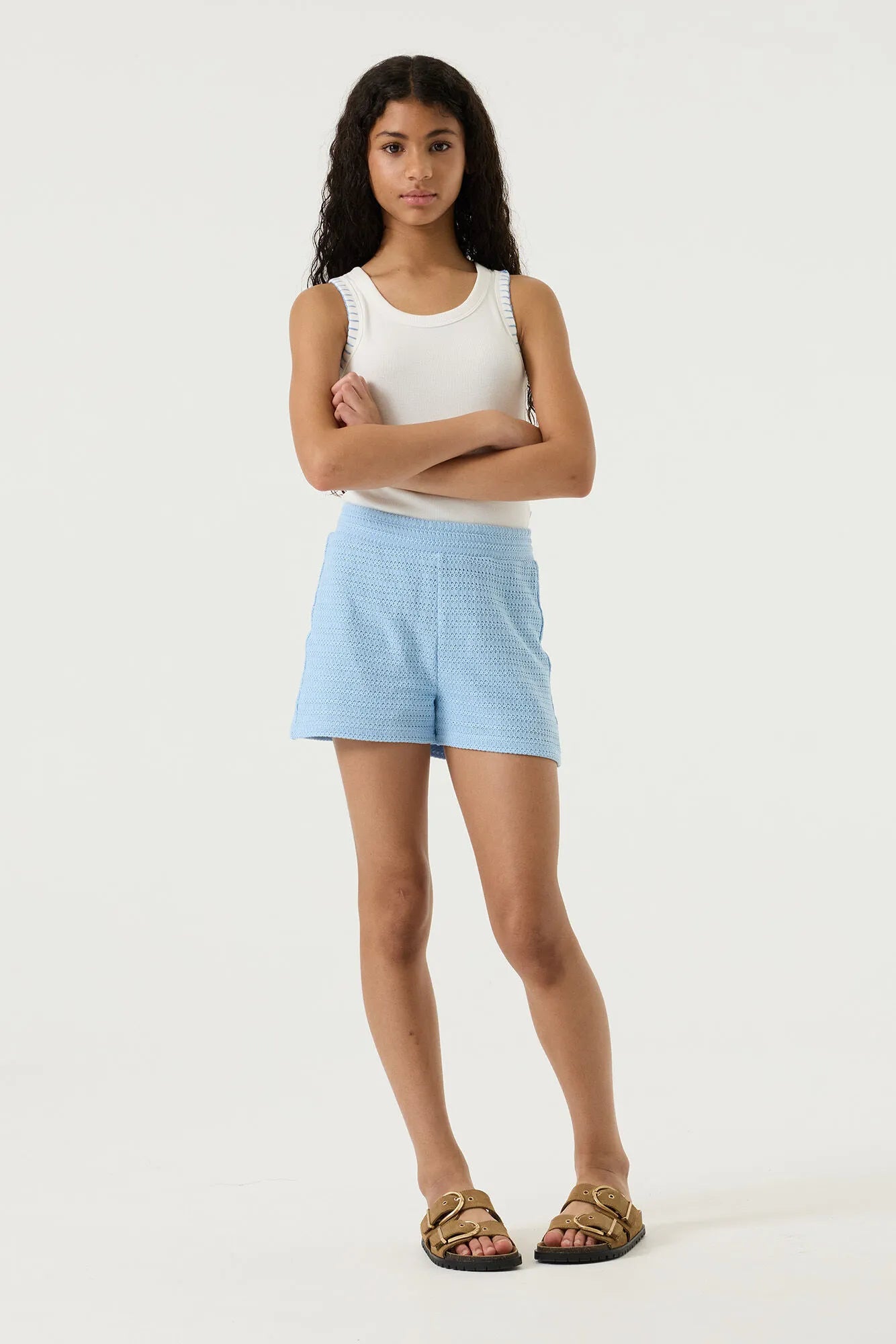 Strick-Shorts aus Baumwollmix