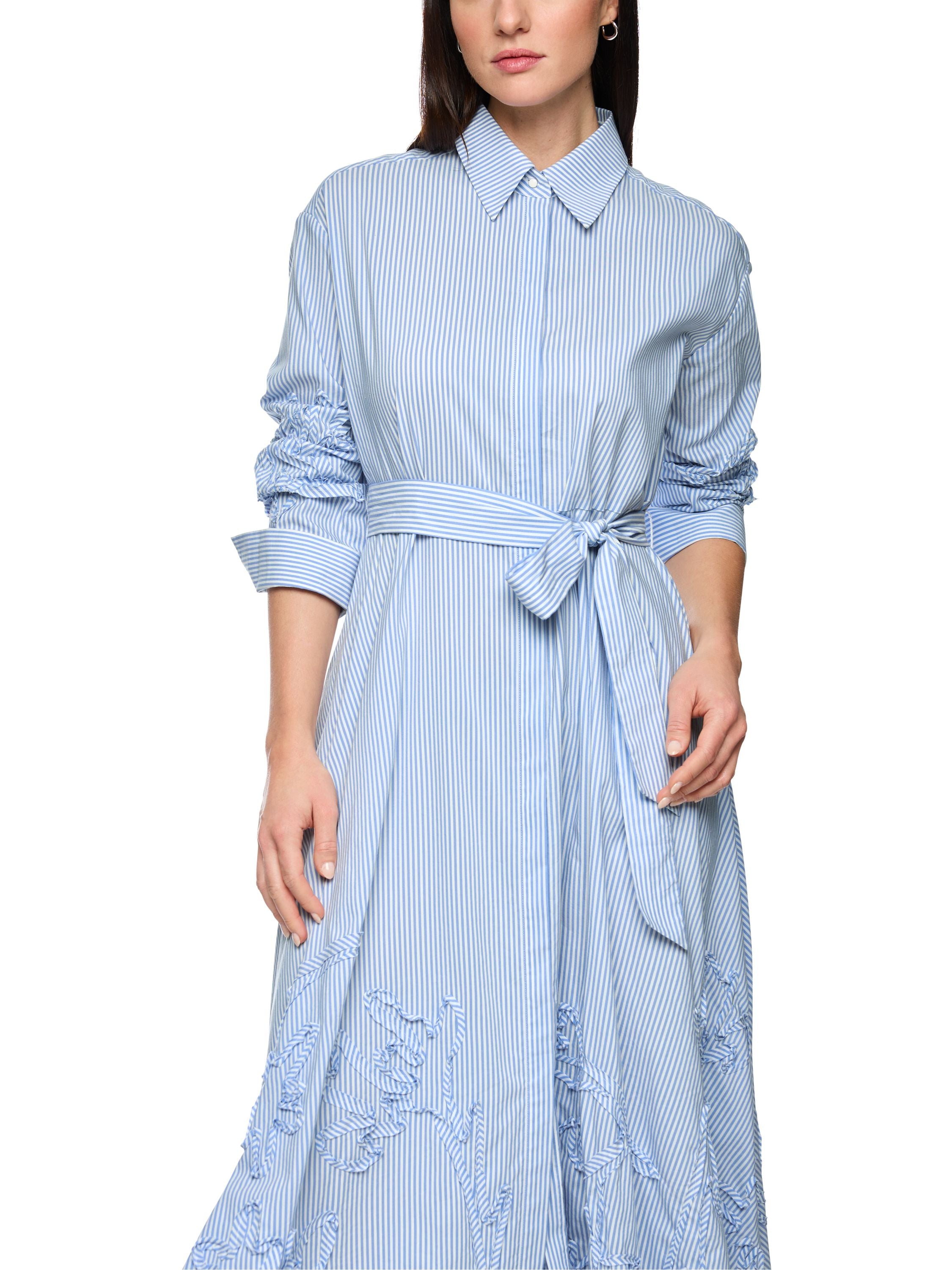 Hemdblusenkleid Midi mit Stickerei