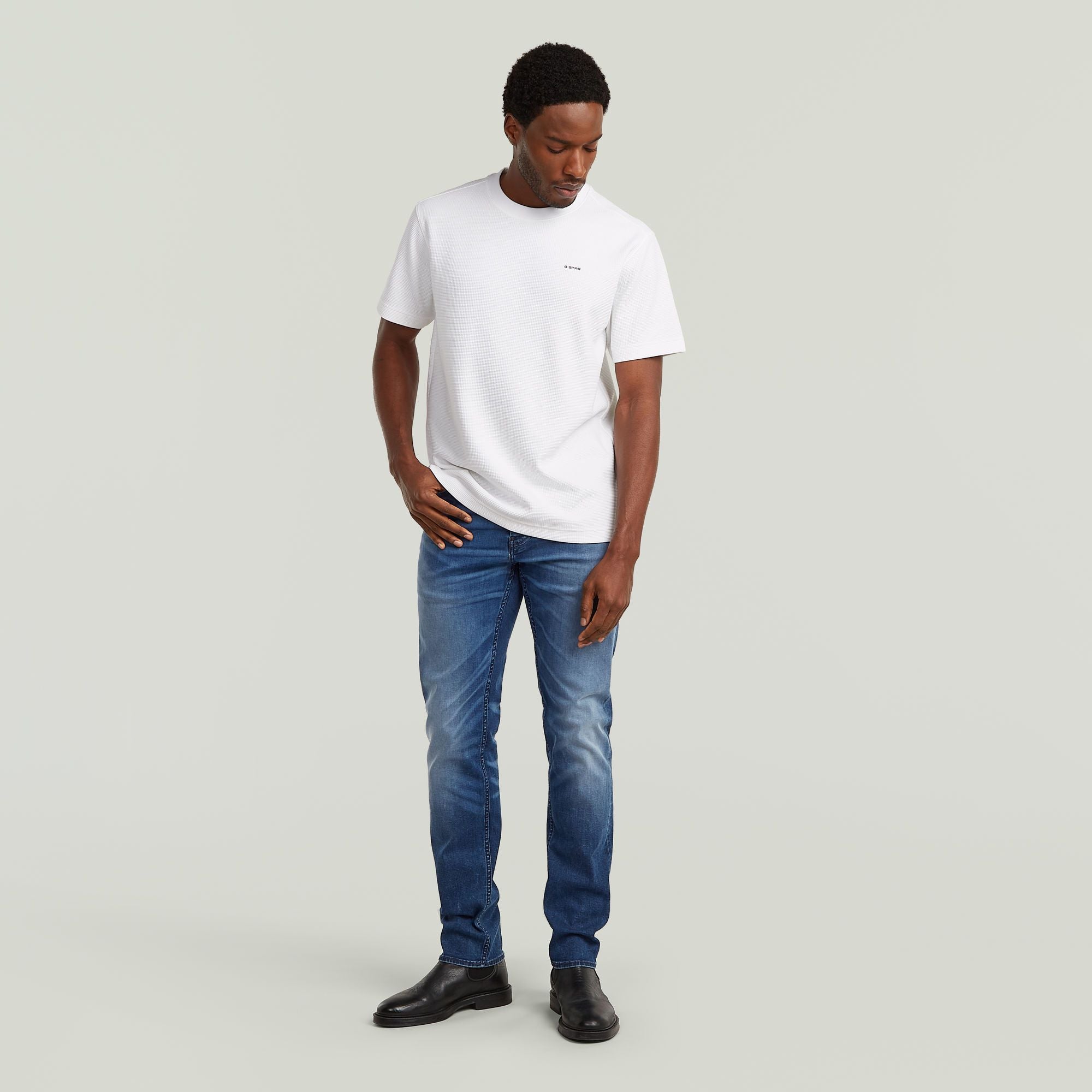 T-Shirt mit Waffelmusteroptik