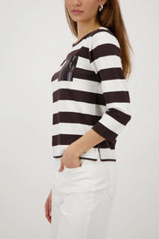 Langarmshirt Viskose gestreift