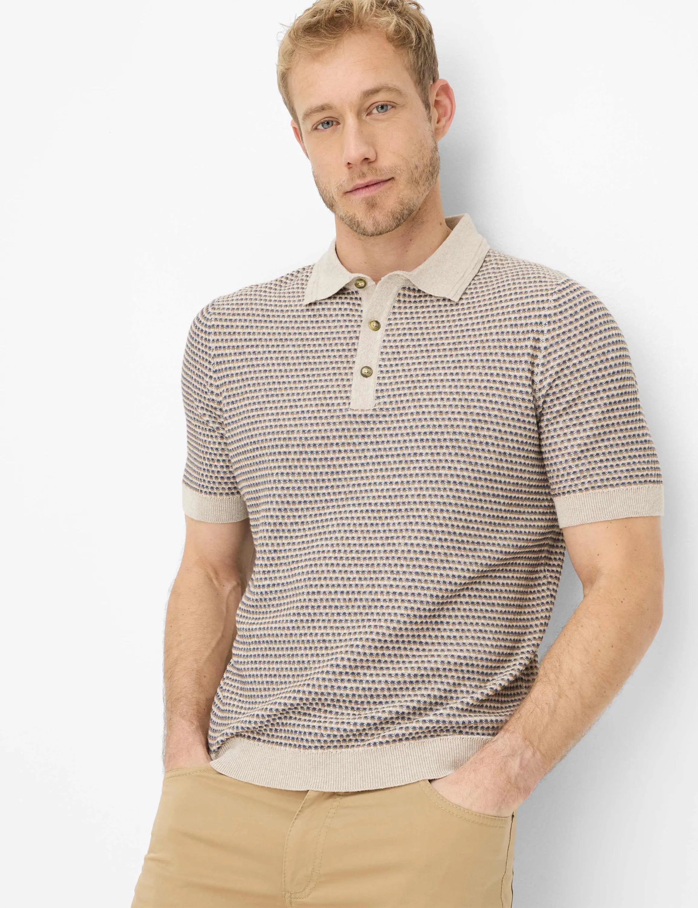Strickpoloshirt PASCAL aus Baumwollmix
