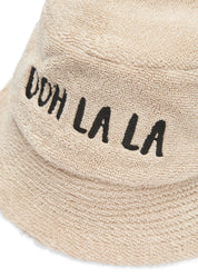 Frottee-Bucket Hat mit Schriftzug