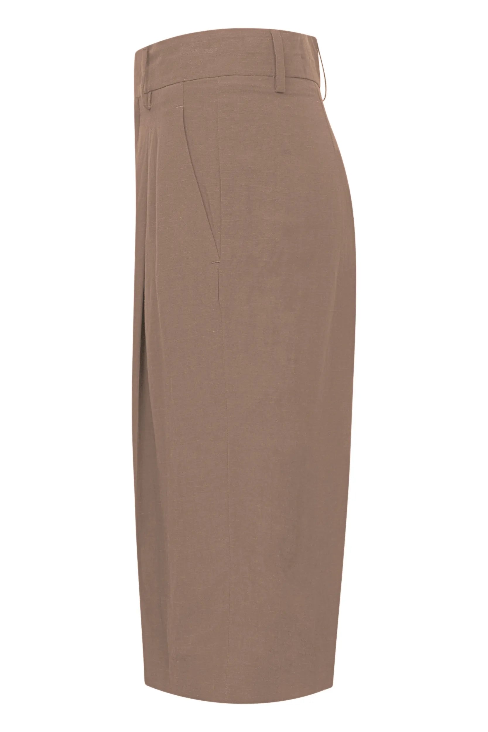 Hose Wide Leg aus Viskose-, Leinenmix