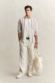 Leinenhemd gestreift Regular Fit