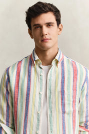 Leinenhemd gestreift Regular Fit