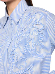 Bluse gestreift mit Blumendetails