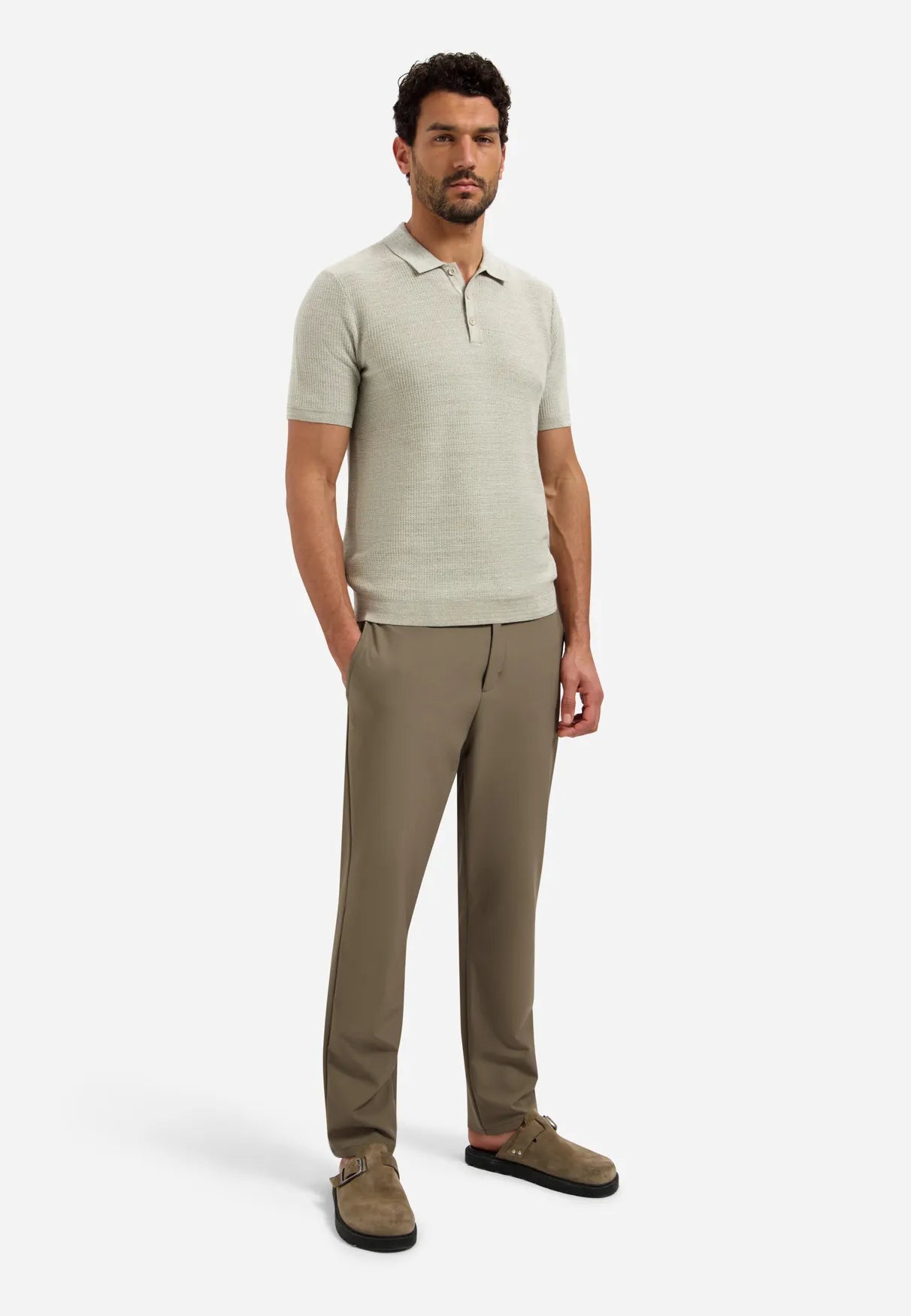 Strickpoloshirt aus Baumwolle