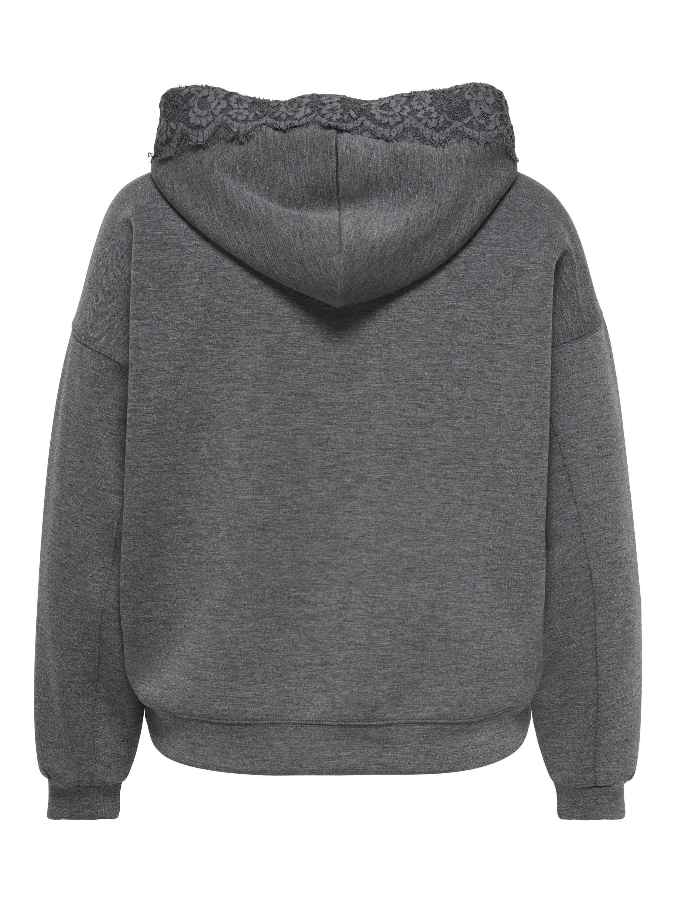 Hoodie mit Spitzen-Details