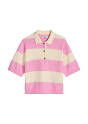 Strick-Poloshirt aus Baumwollmix