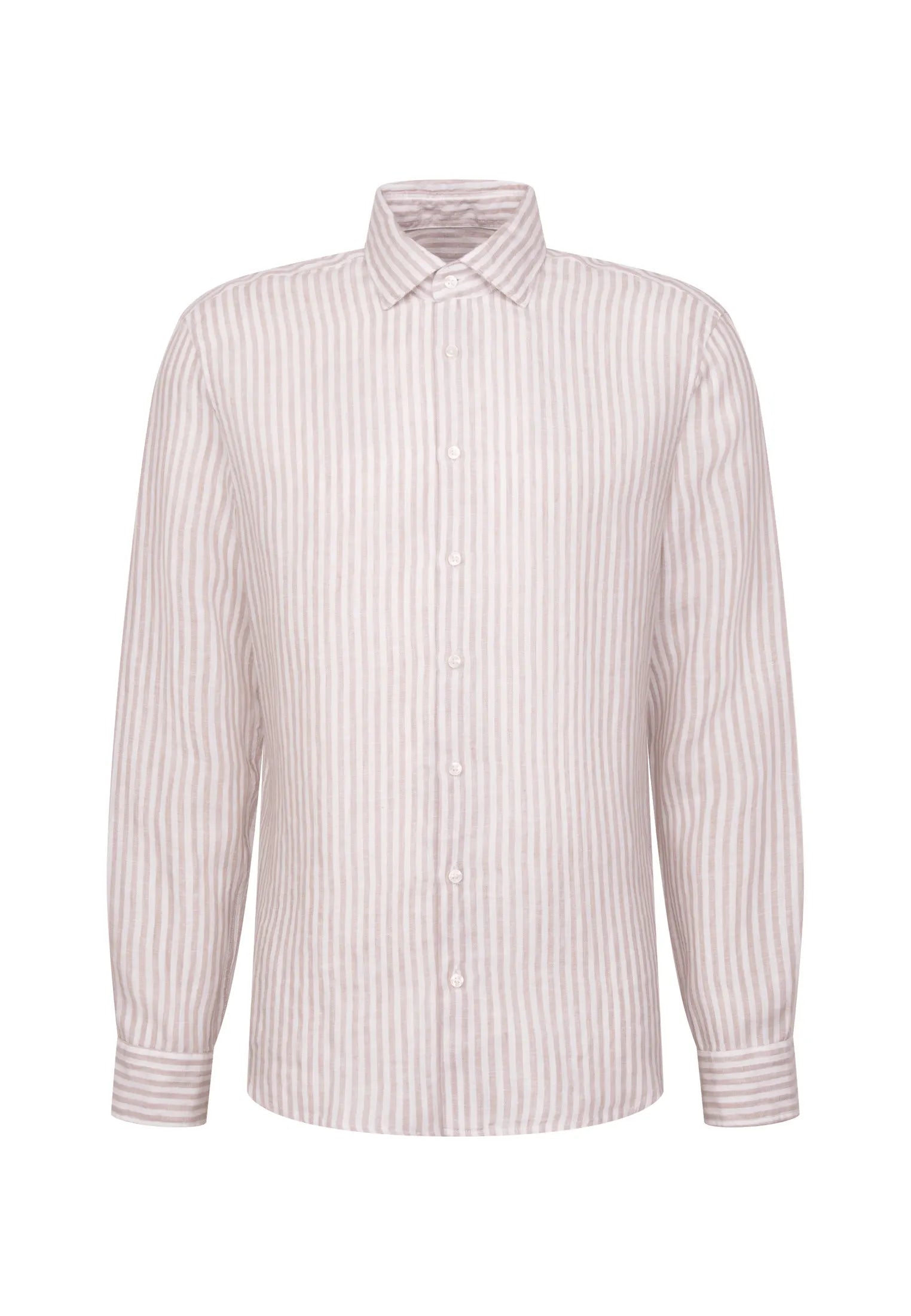 Leinenhemd gestreift Regular Fit