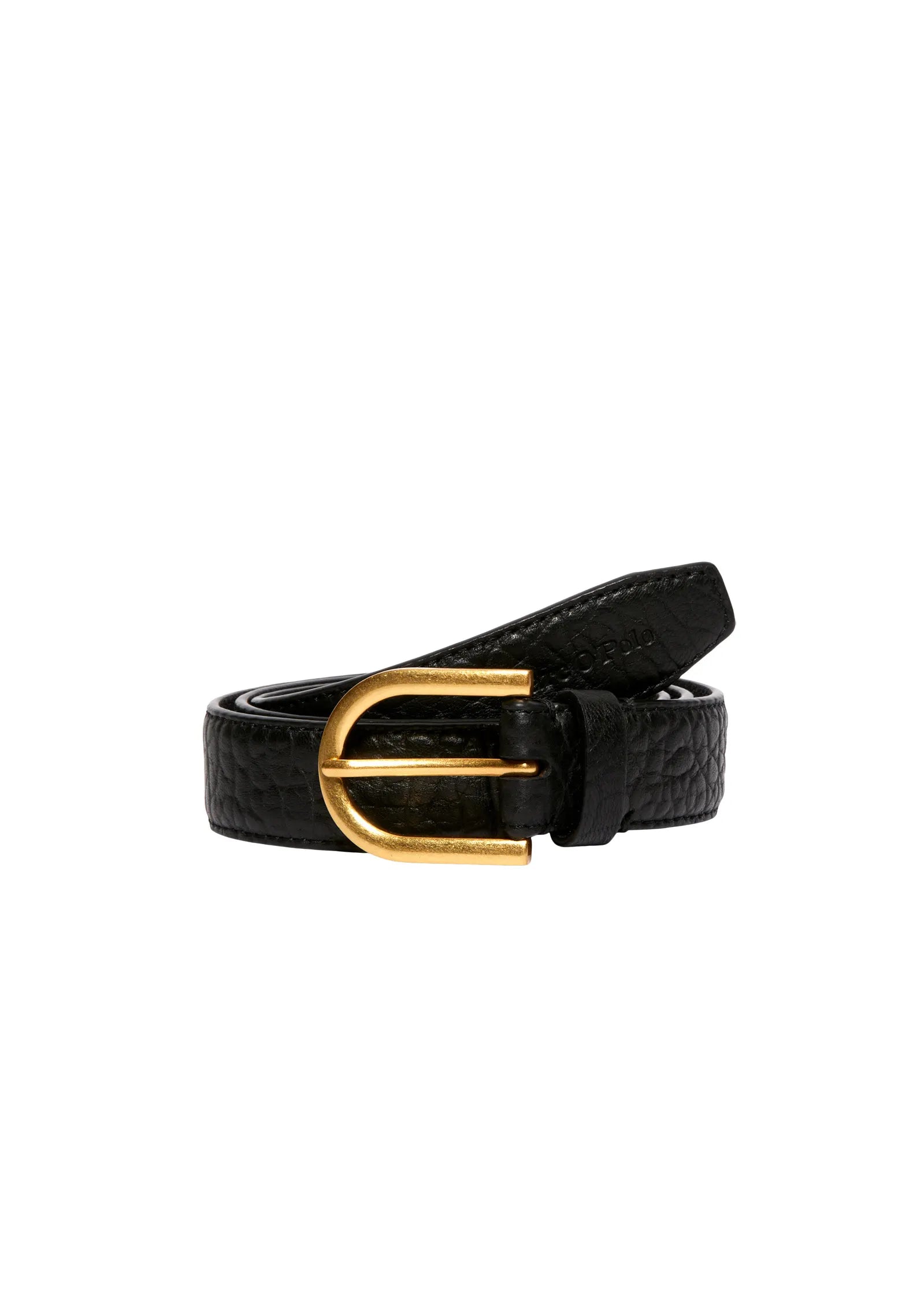 Ledergürtel mit Goldschnalle