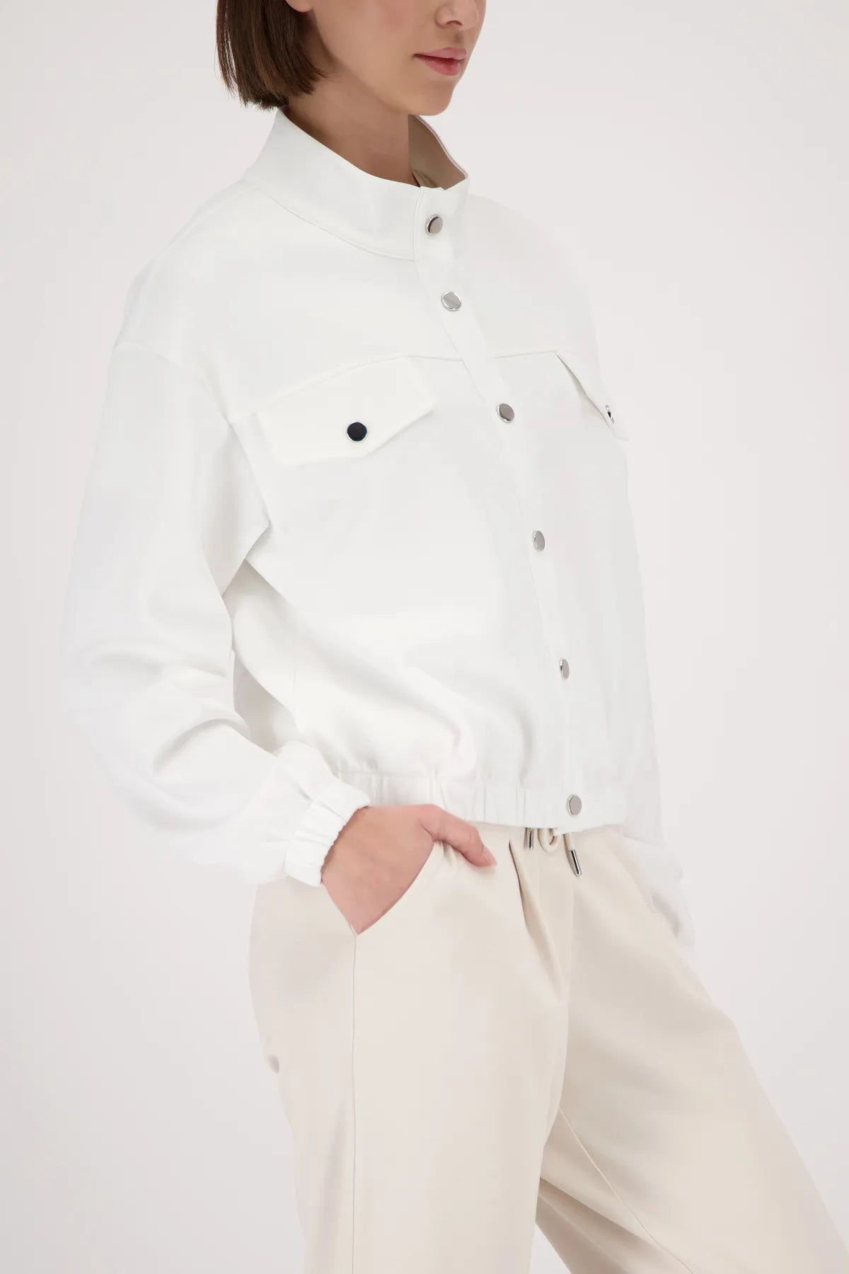 Sweatshirtjacke mit Stehkragen